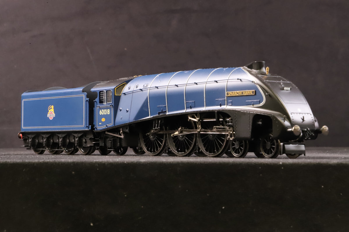 Hornby OO R2991XS Class A4 &#39;60018&#39; &#39;Sparrow Hawk&#39; BR Blue E/C DCC Sound