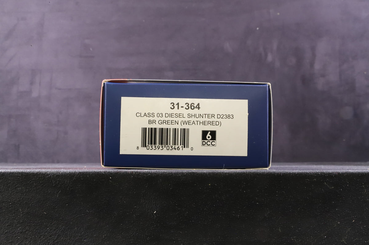 Bachmann OO 31-364 Class 03 Diesel Shunter &#39;D2383&#39; BR Green L/C Weathered DCC Fitted