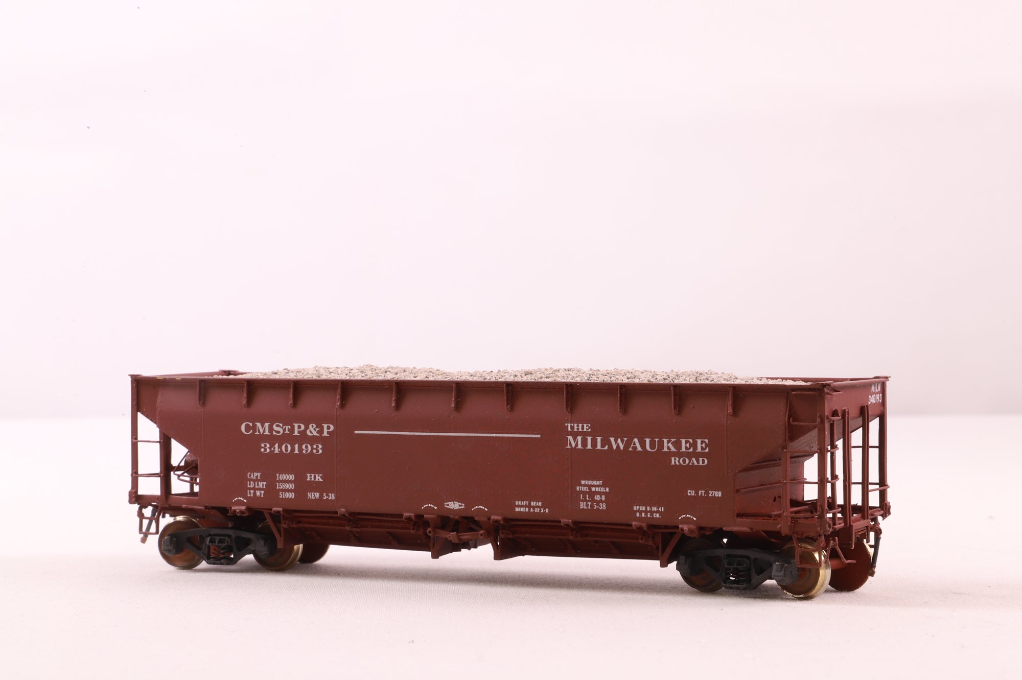 W&R Enterprises HO Brass 3235 Rodger-Hart Ballast Car MILW ACF 70 Ton Selective Service '340193'
