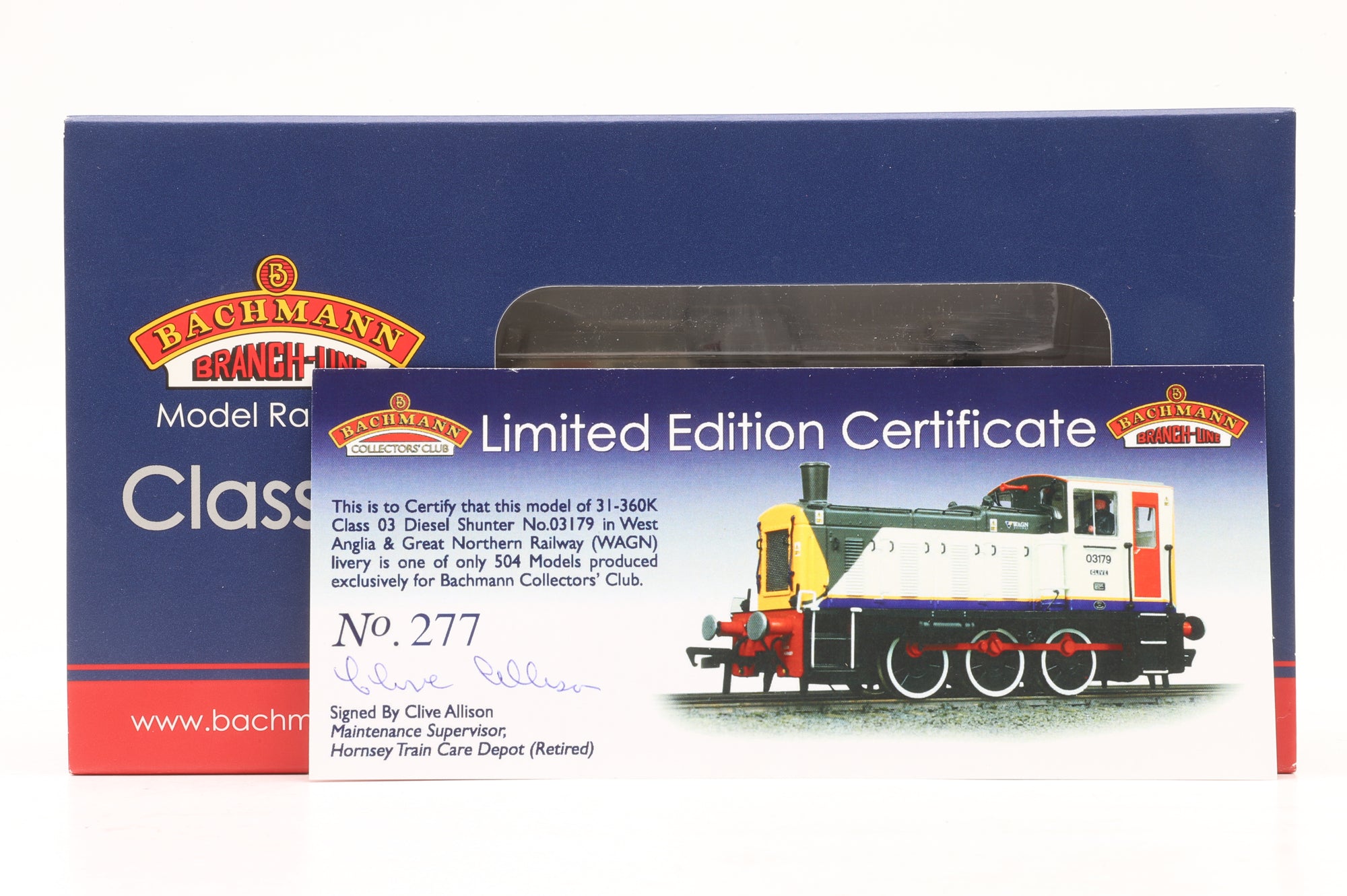 Bachmann OO 31-360K Class 03 Diesel Shunter '03179' 'Clive' WAGN Railway Ltd Ed 277/504