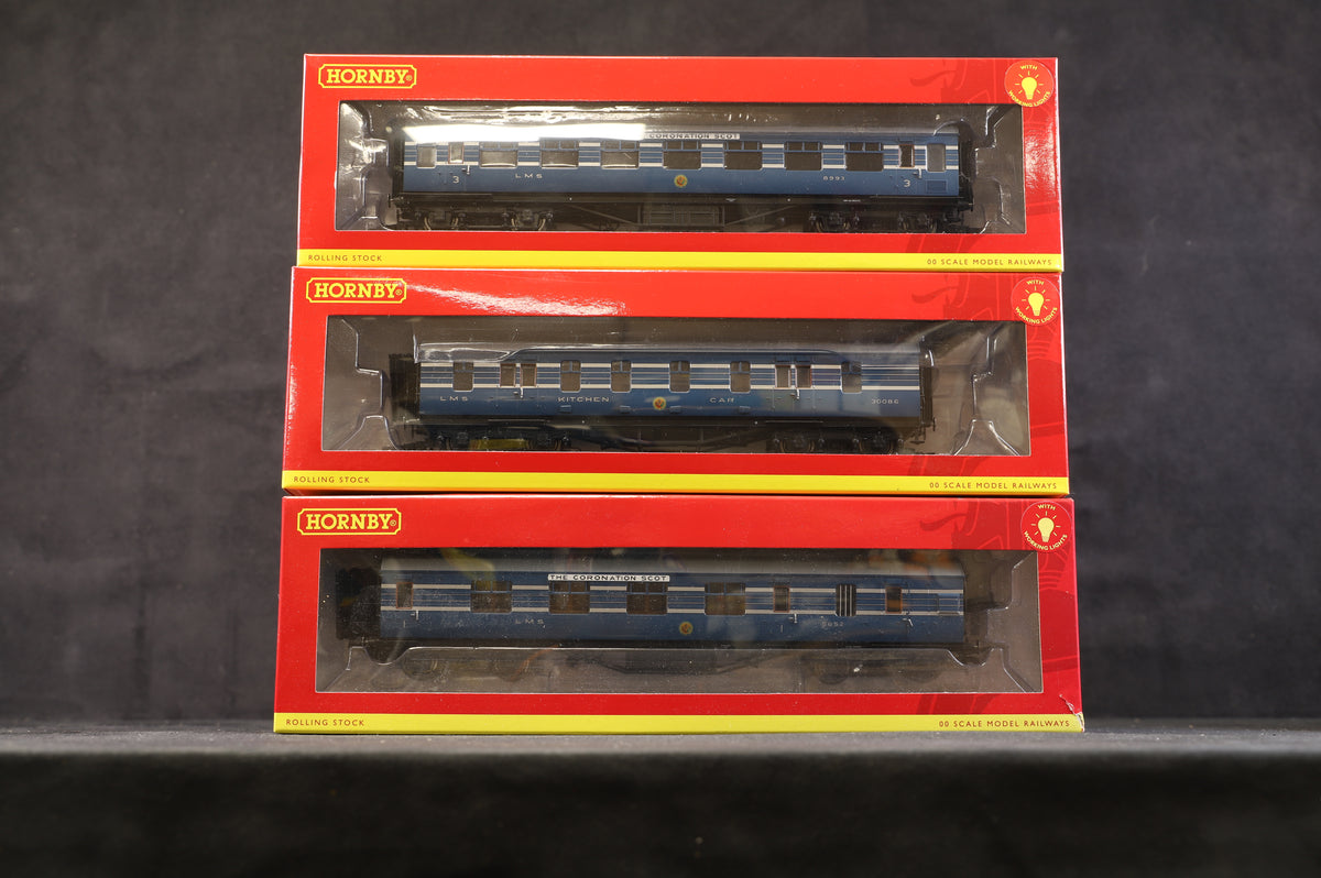 Hornby OO Full Set Of 9 LMS Stanier Coronation Scot Blue Coaches