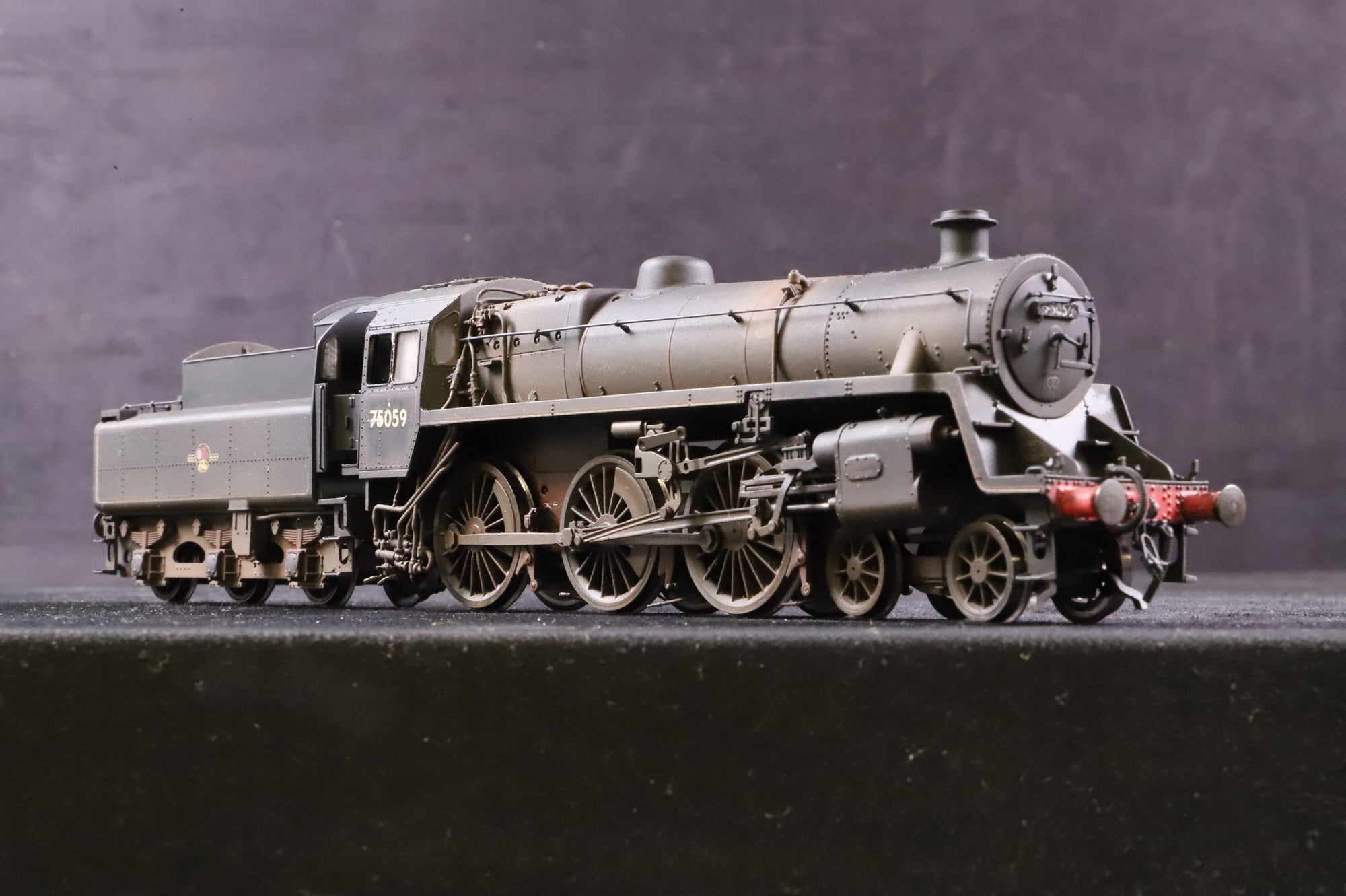 Hornby OO R2715 Standard Class 4MT '75059' BR Black L/C Weathered & Renumbered DCC Fitted