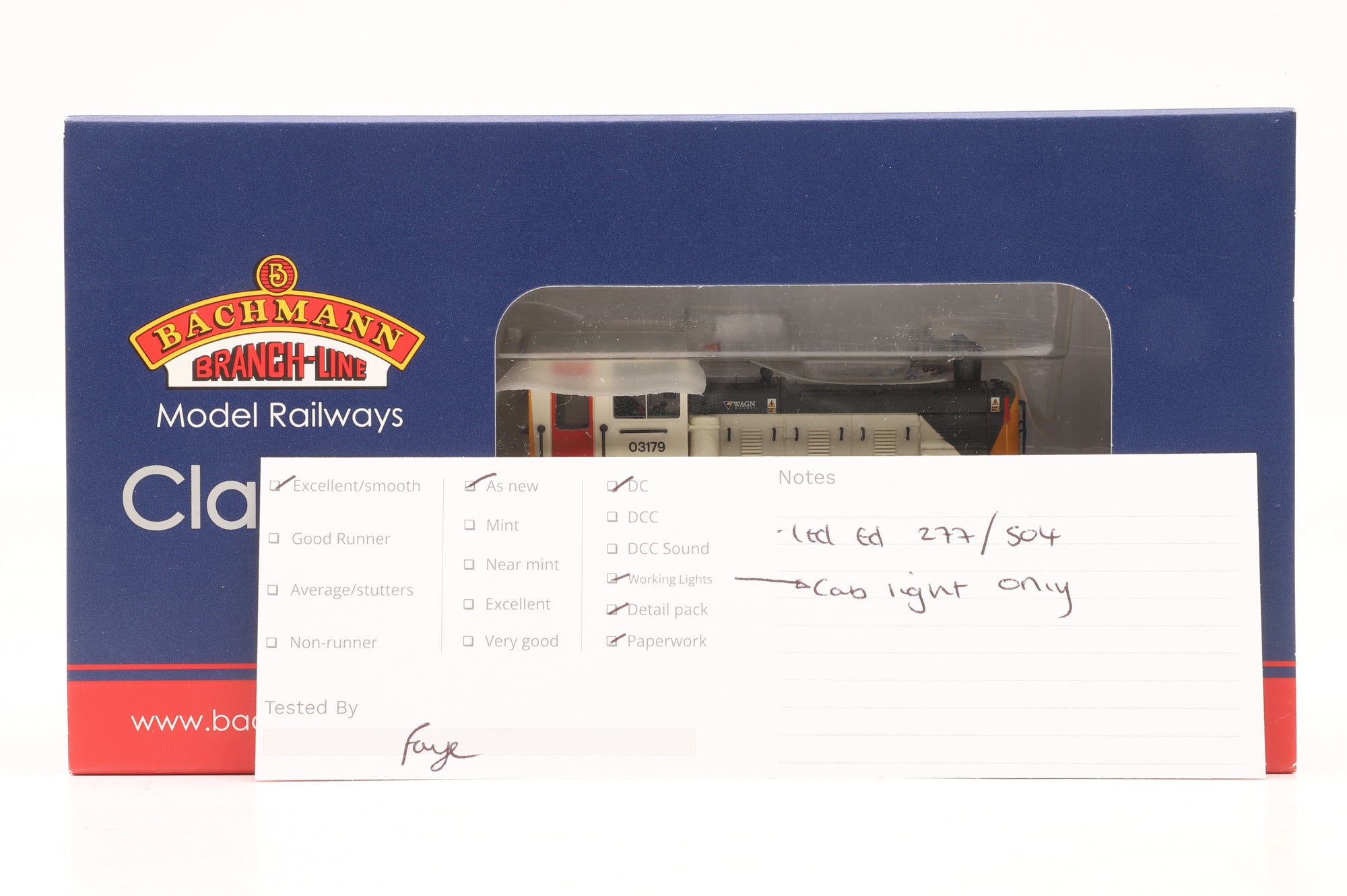 Bachmann OO 31-360K Class 03 Diesel Shunter '03179' 'Clive' WAGN Railway Ltd Ed 277/504