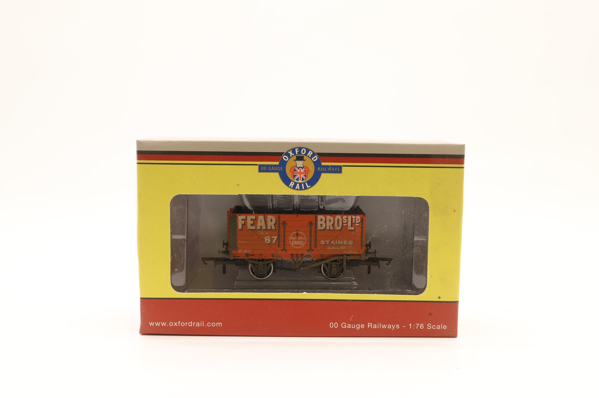 Oxford OO OR76MW7029 x2 6 Pack of Fear Bros/Leamington/Welford 7-Plank Wagons – Weathered