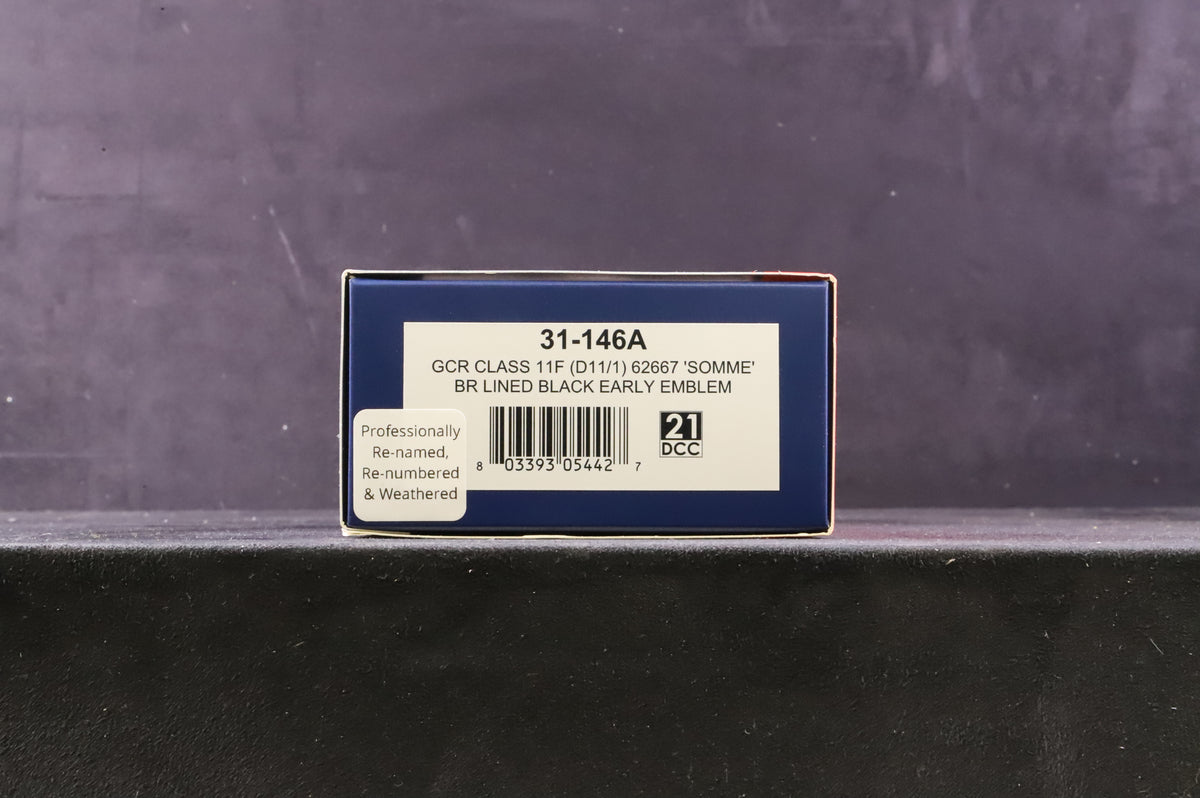 Bachmann OO 31-146A GCR Class 11F 62668 &#39;Jutland&#39; in Lined BR Black w/Early Crests - Weathered