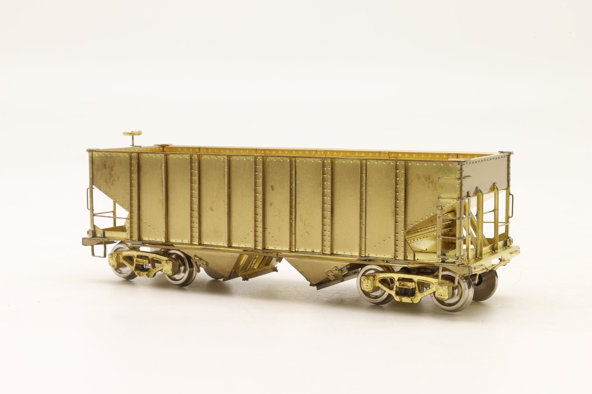 Rail Works Ltd HO Brass R-133 2-Bay Open Hopper – Unpainted Brass