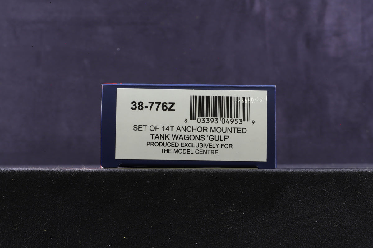 Bachmann OO 38-776Z Pack Of 3 14T Anchor Mounted Tank Wagons Gulf Excl. TMC