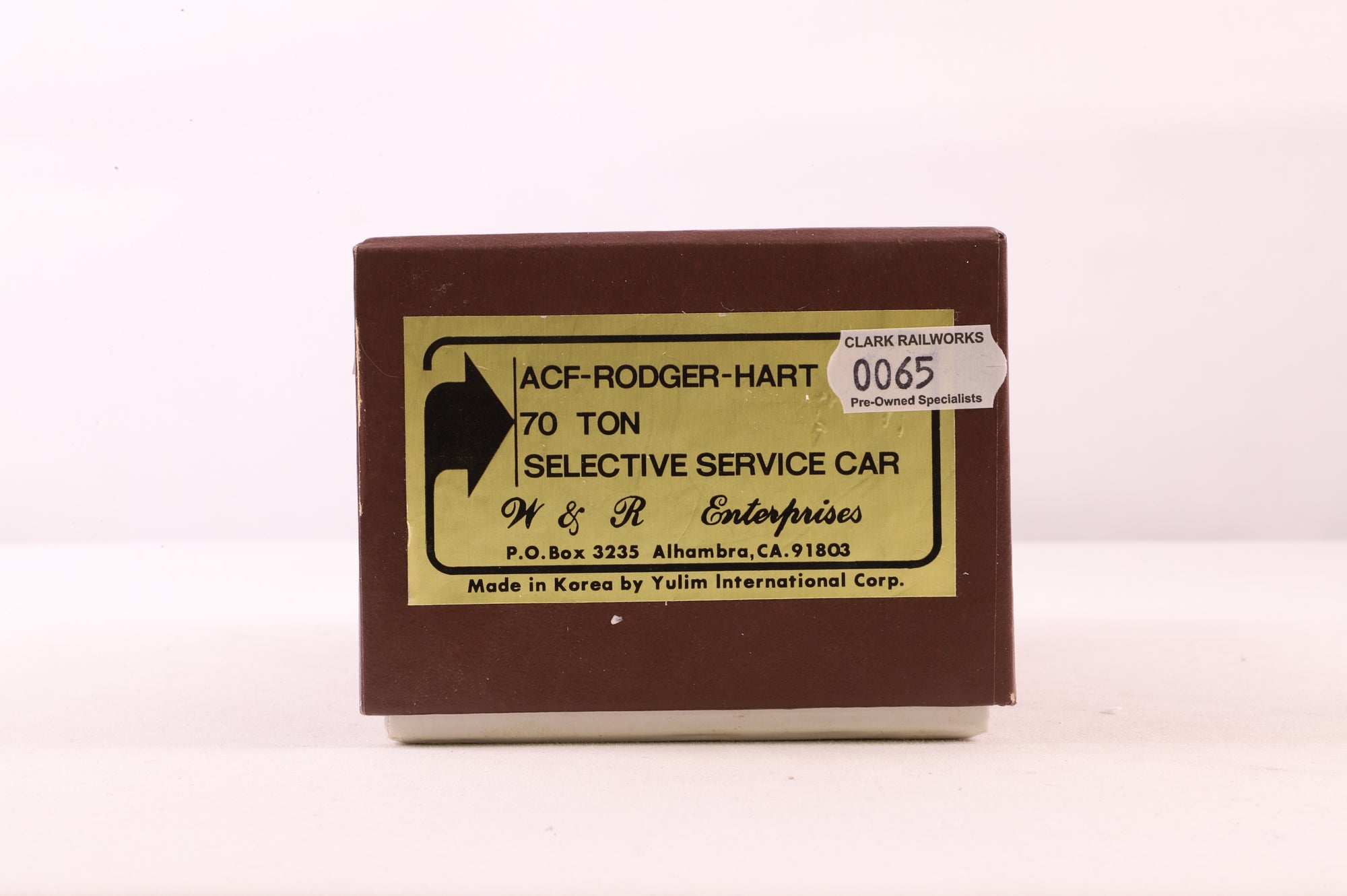 W&R Enterprises HO Brass 3235 Rodger-Hart Ballast Car MILW ACF 70 Ton Selective Service '340193'