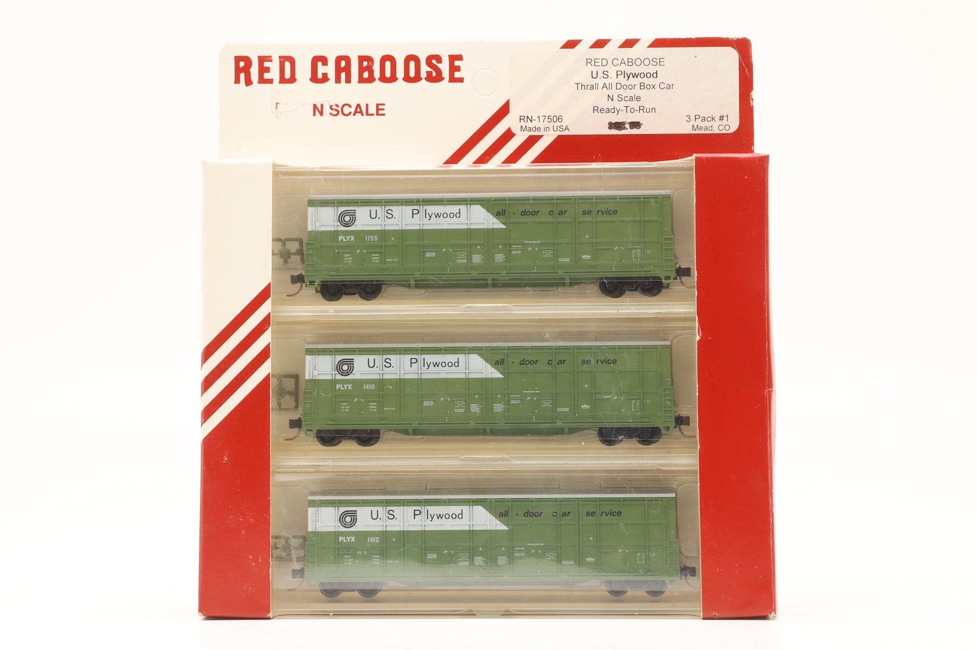 Red Caboose N RN-17506 Set of 3x US Plywood Box Cars
