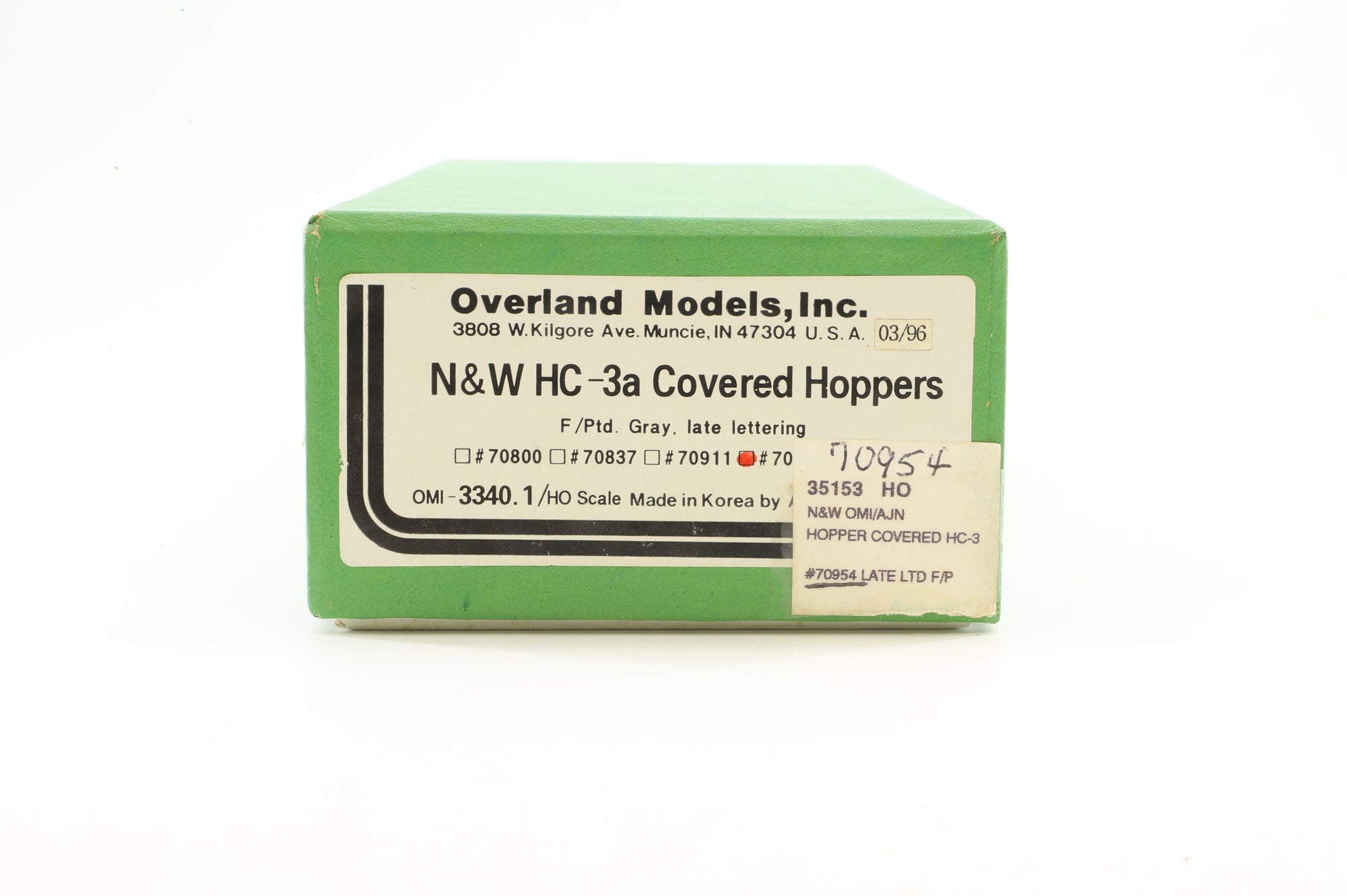 Overland Models HO Brass OMI-3340.1 Hopper Covered N&W Class HC-3a  Gray, LTD '70954'