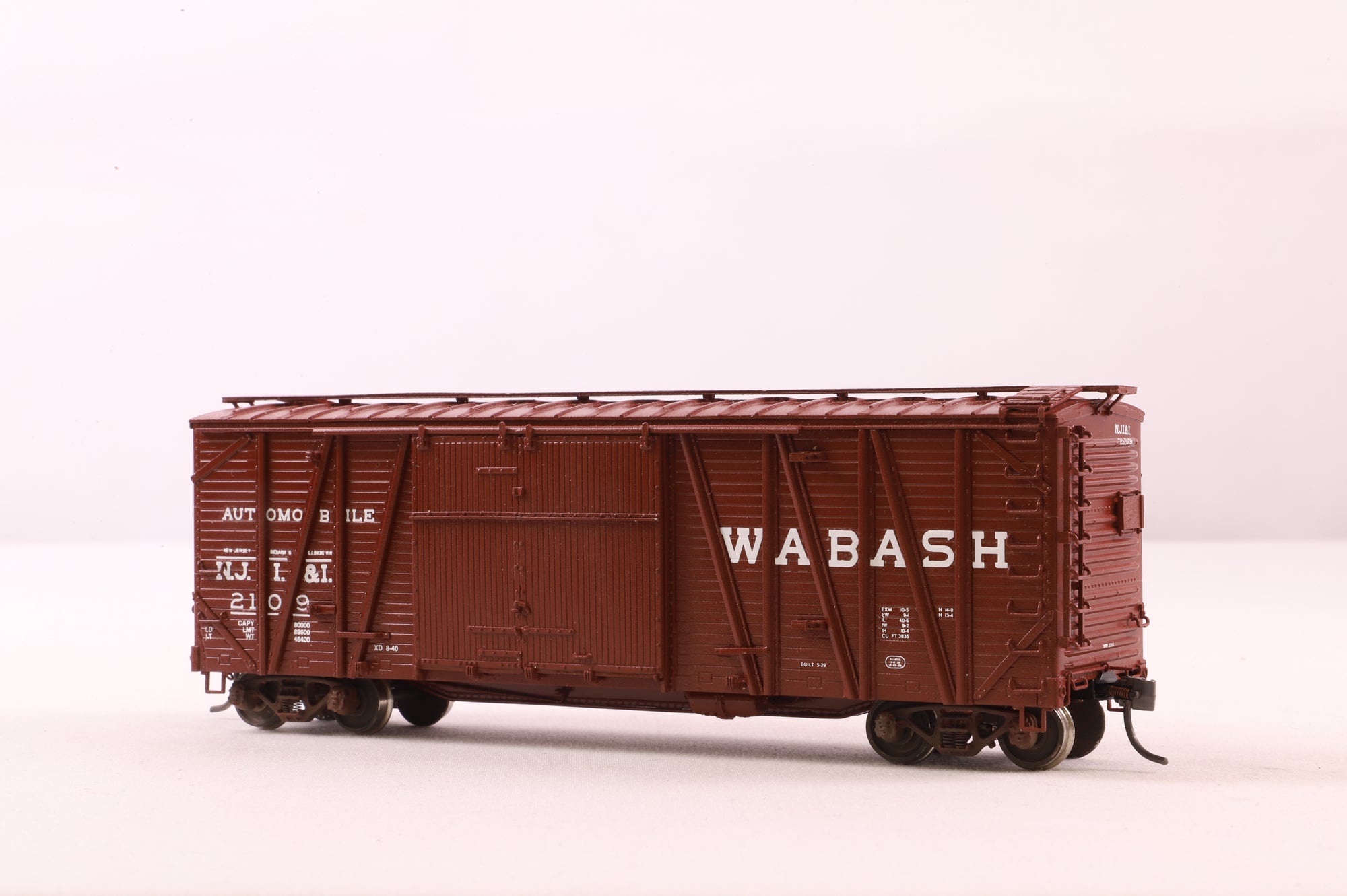 Overland Models HO Brass OMI-3266 Box Car Auto Wabash NJI&I '2109'