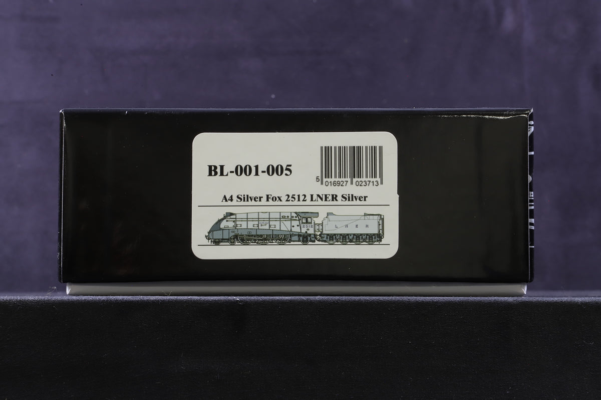 Dapol Black Label OO BL-001-005 Class A4 &#39;2512&#39; &#39;Silver Fox&#39; LNER Silver DCC Sound &amp; Smoke
