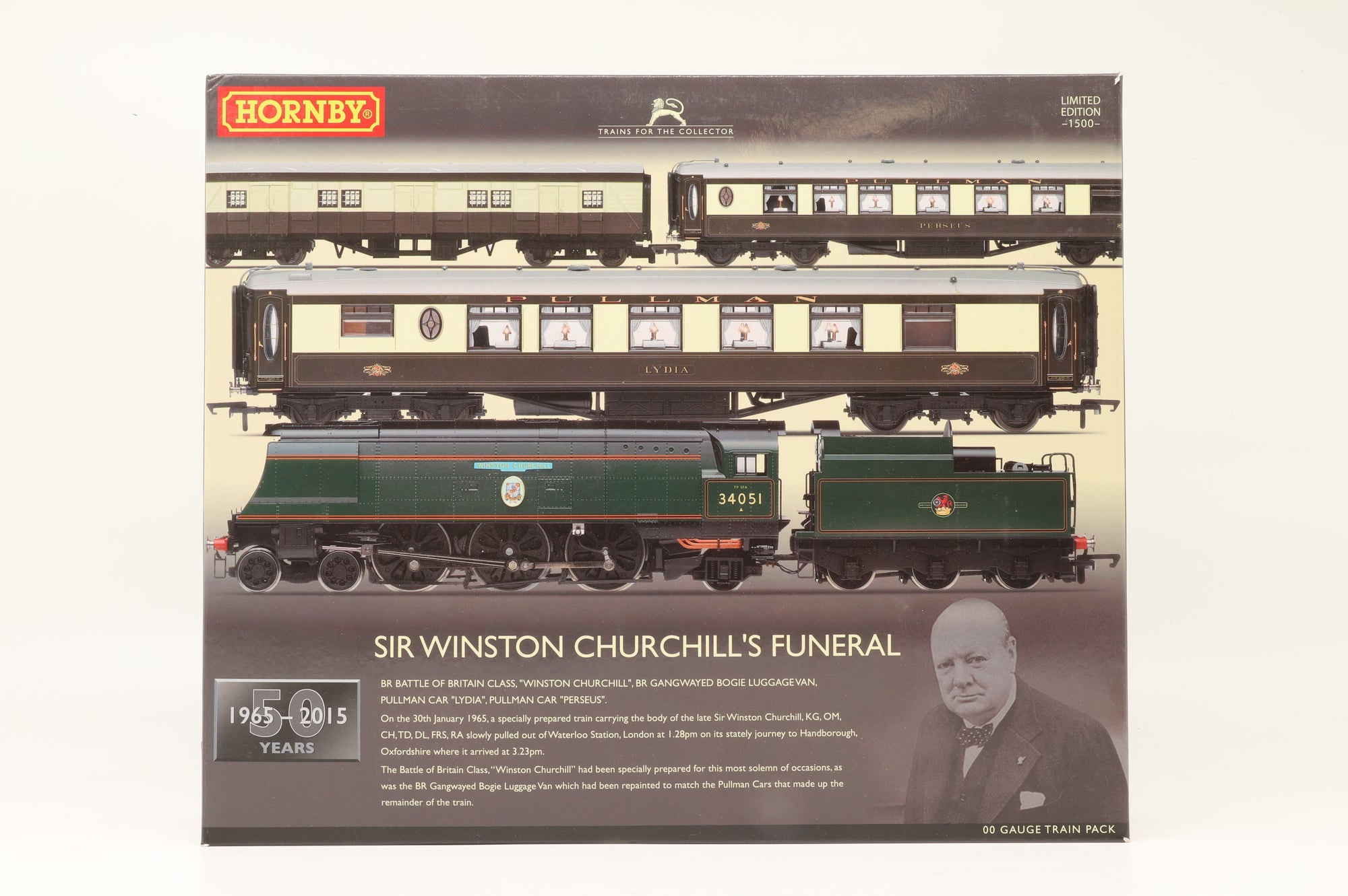 Hornby OO R3300 'Churchill's Funeral Train' Incl. Battle of Britain Class, 2x K-Type Pullmans, & Luggage Van