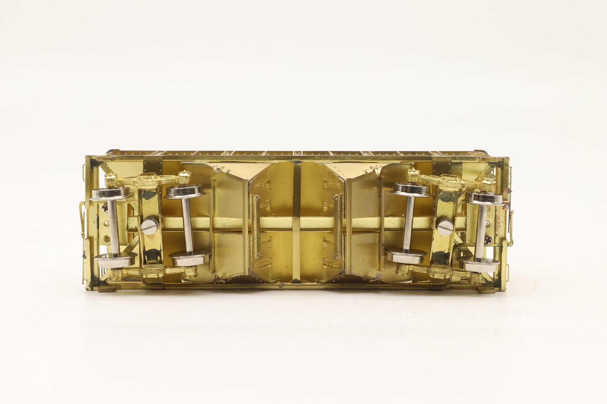 Rail Works Ltd HO Brass R-133 2-Bay Open Hopper – Unpainted Brass