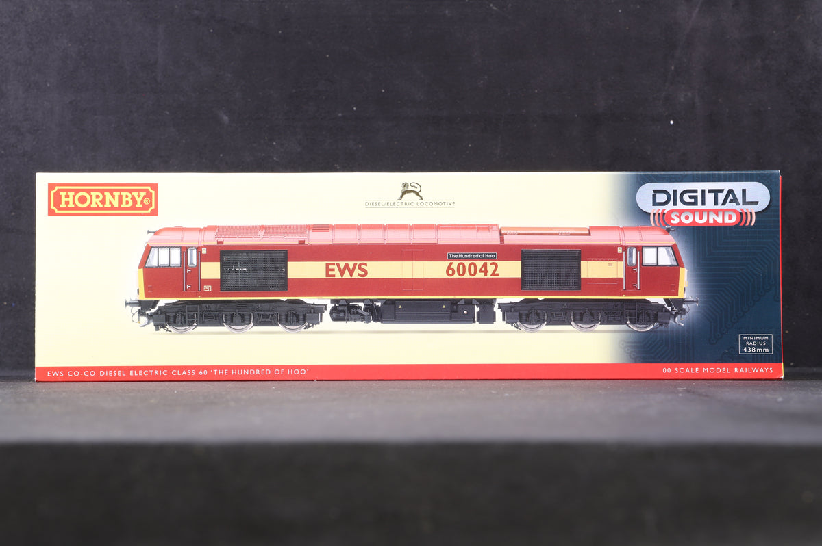 Hornby OO R2899XS Class 60 60042 &#39;&#39;The Hundred of Hoo&#39;&#39; in EWS livery with - DCC Sound fitted