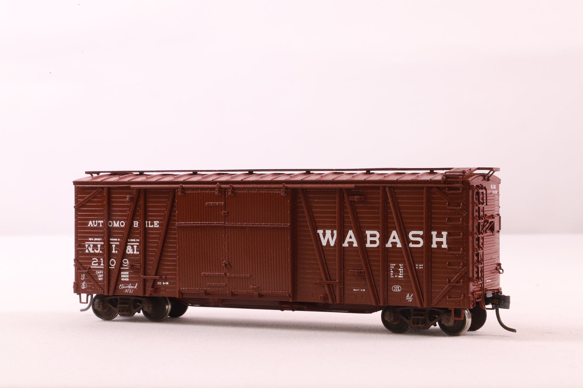 Overland Models HO Brass OMI-3266 Box Car Auto Wabash NJI&I '2109'