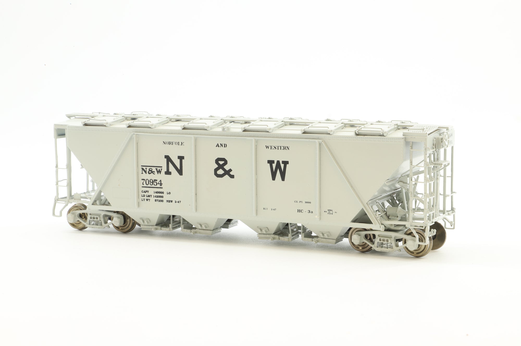 Overland Models HO Brass OMI-3340.1 Hopper Covered N&W Class HC-3a  Gray, LTD '70954'
