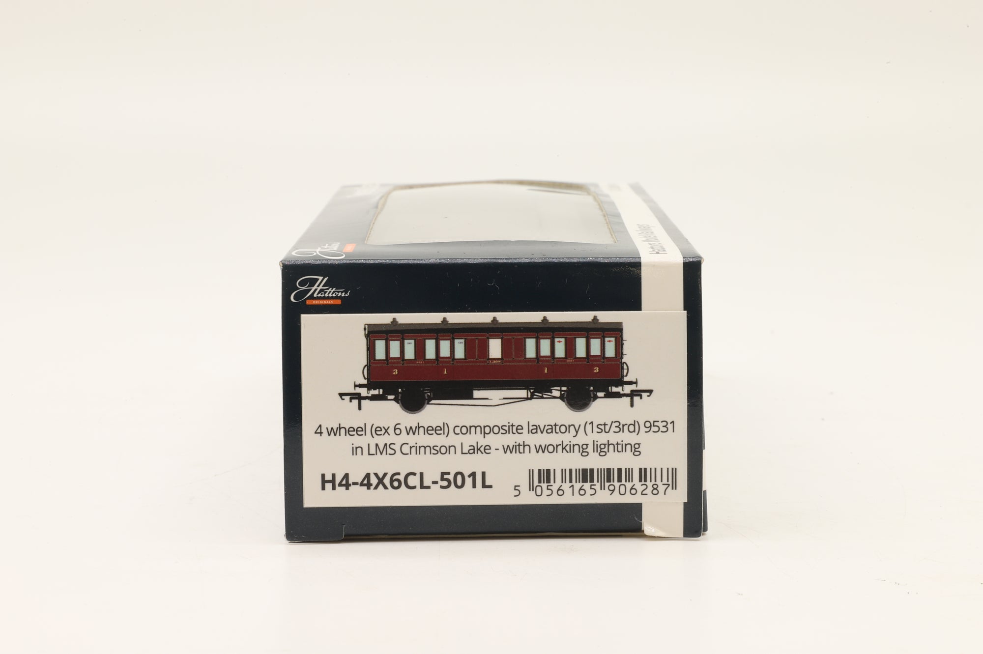 Hattons OO H4-4X6CL-501L 4 Wheel (Ex 6 wheel) Composite Lavatory 1st/3rd Coach LMS Crimson Lake