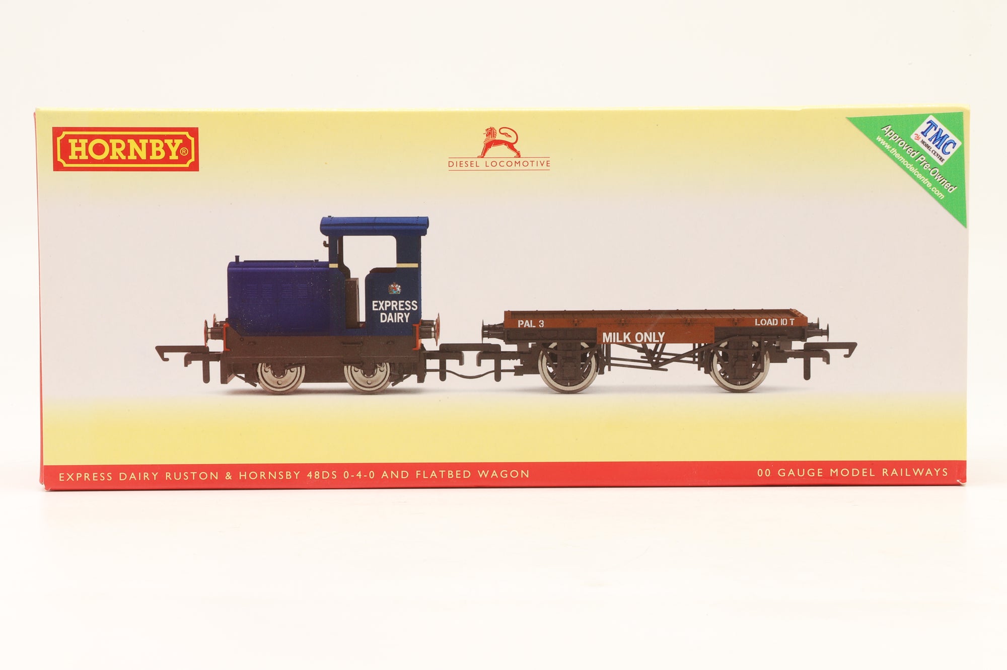 Hornby OO R3943 Express Dairy C Ltd Ruston & Hornsby 48DS 0-4-0 & Flatbed Wagon DCC Fitted