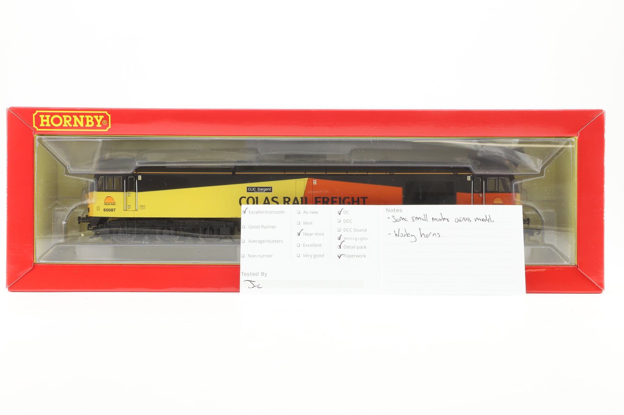 Hornby OO R3572 Class 60 60087 'CLIC Sargent' in Colas Livery