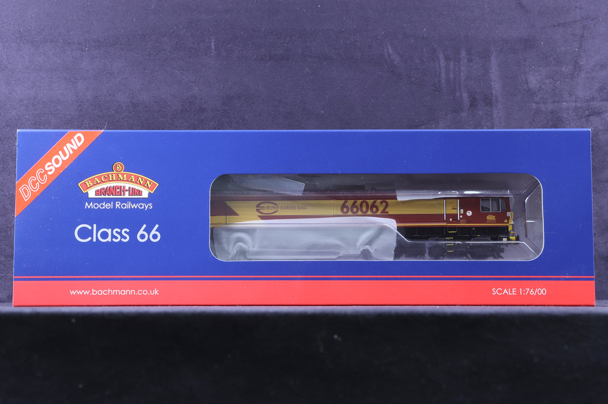 Bachmann OO 32-725WDS Class 66 66062 in Ex-EWS Euro Cargo Rail Livery - DCC Sound