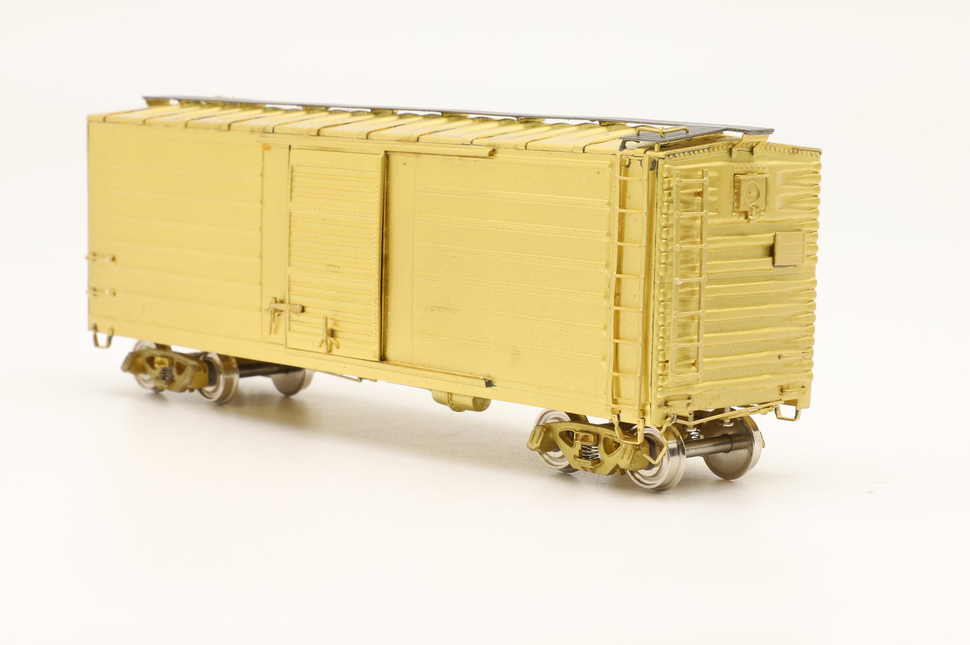 N J International HO Brass Milwaukee Road Ribbed Box Car 40ft Single Door Unpainted