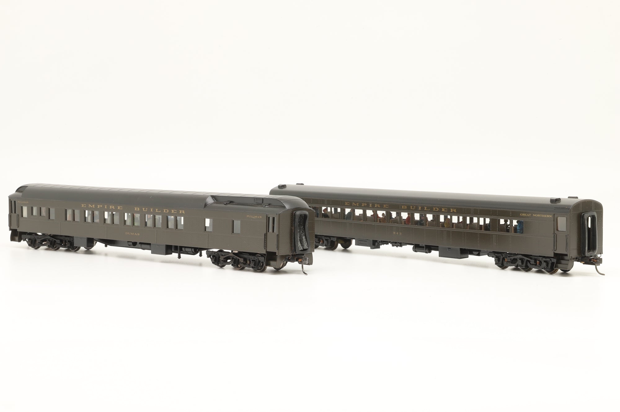 Oriental Limited HO Brass Rake of 9 Great Northern Empire Builder Coaches