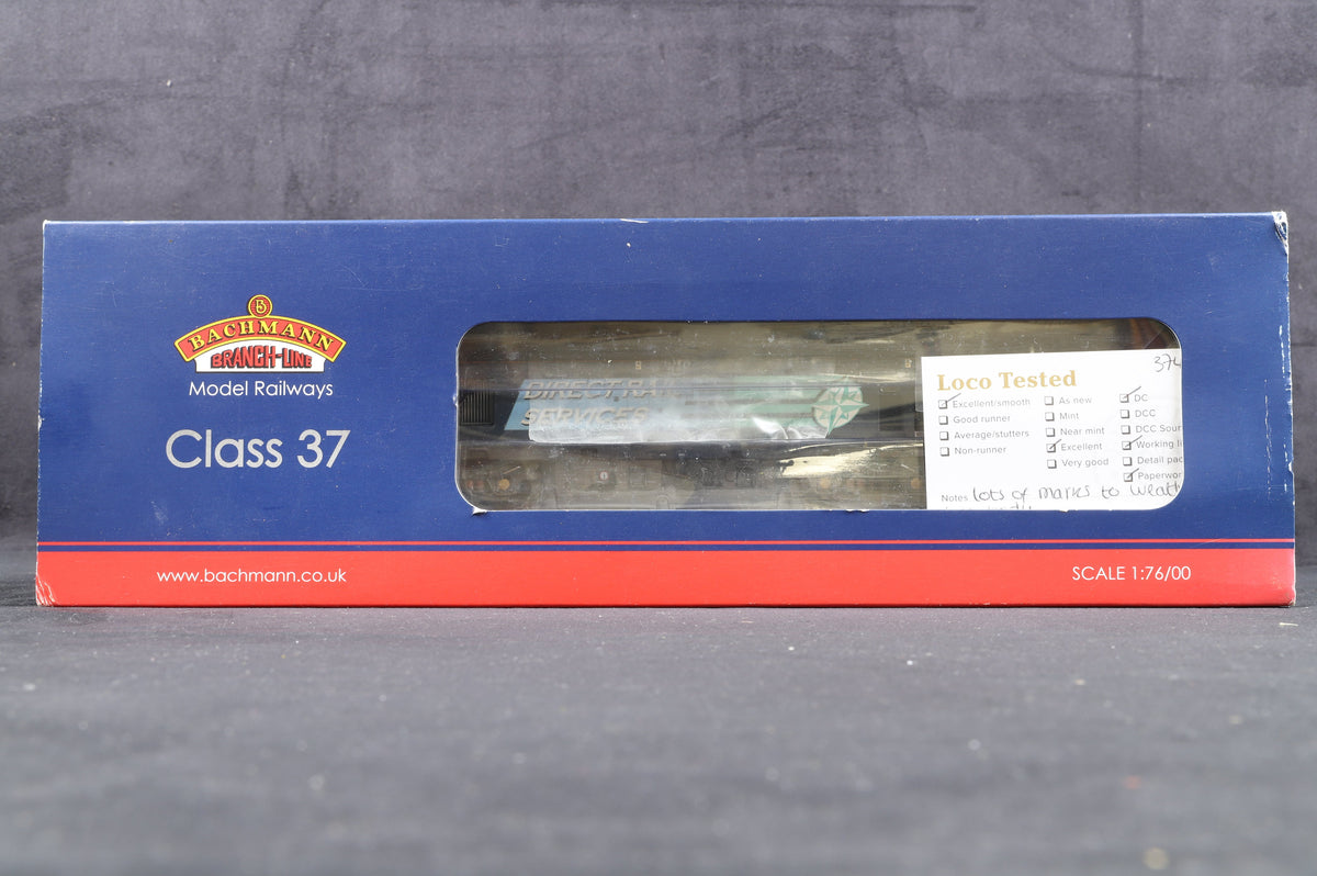 Bachmann OO 32-381M Class 37 &#39;37402&#39; DRS Compass, Olivias Trains Excl., Weathered