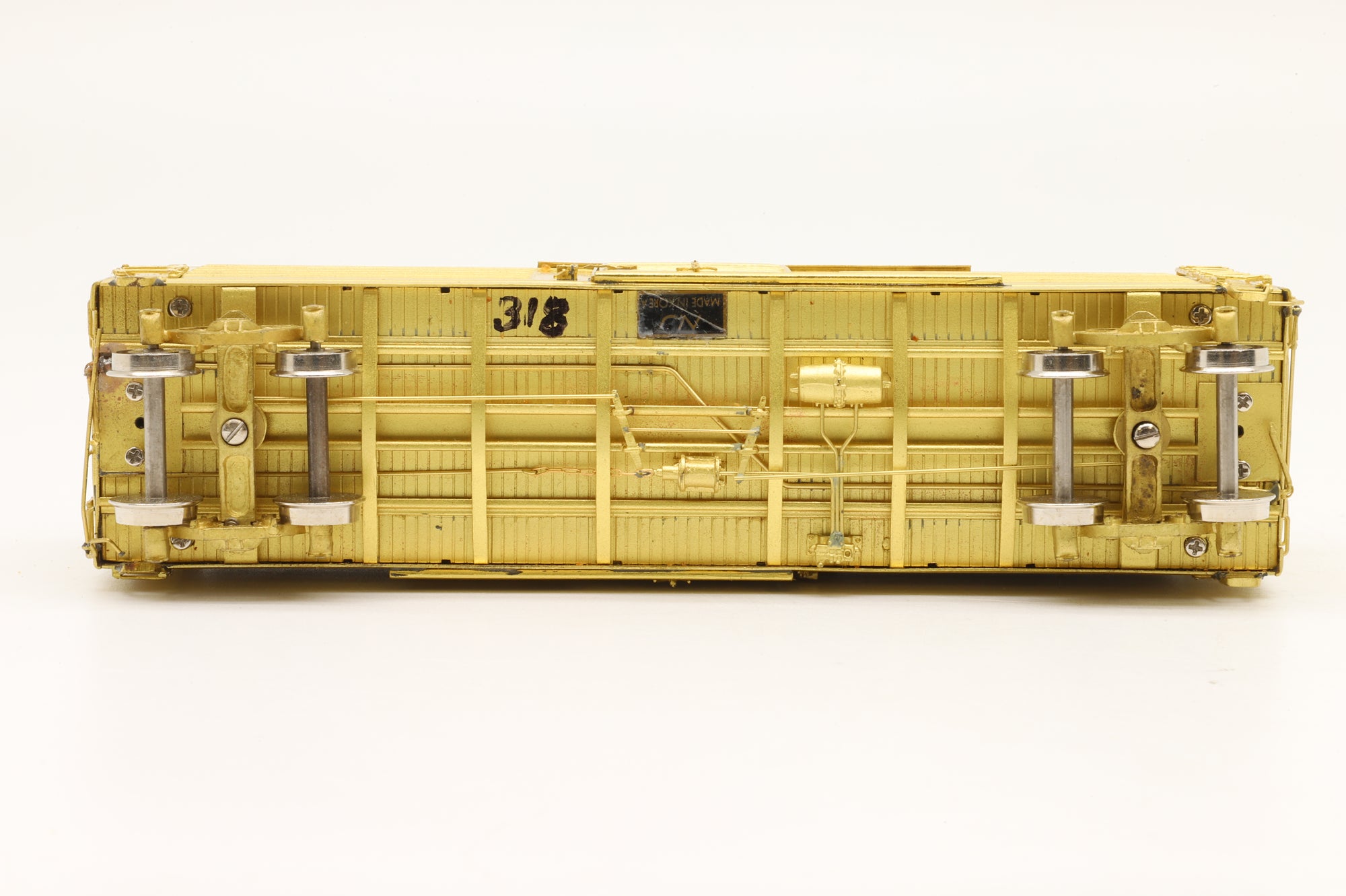 N J International HO Brass Milwaukee Road Ribbed Box Car 40ft Single Door Unpainted