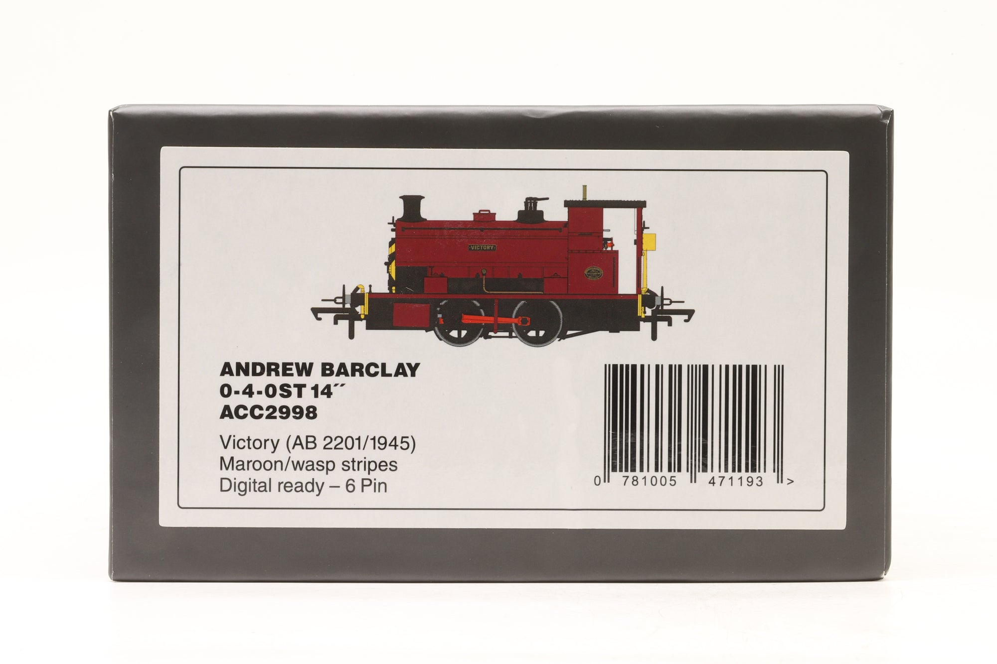 Accurascale OO ACC2998 Andrew Barclay 0-4-0ST 14'' 'Victory' in Maroon w/ Wasp Stripes