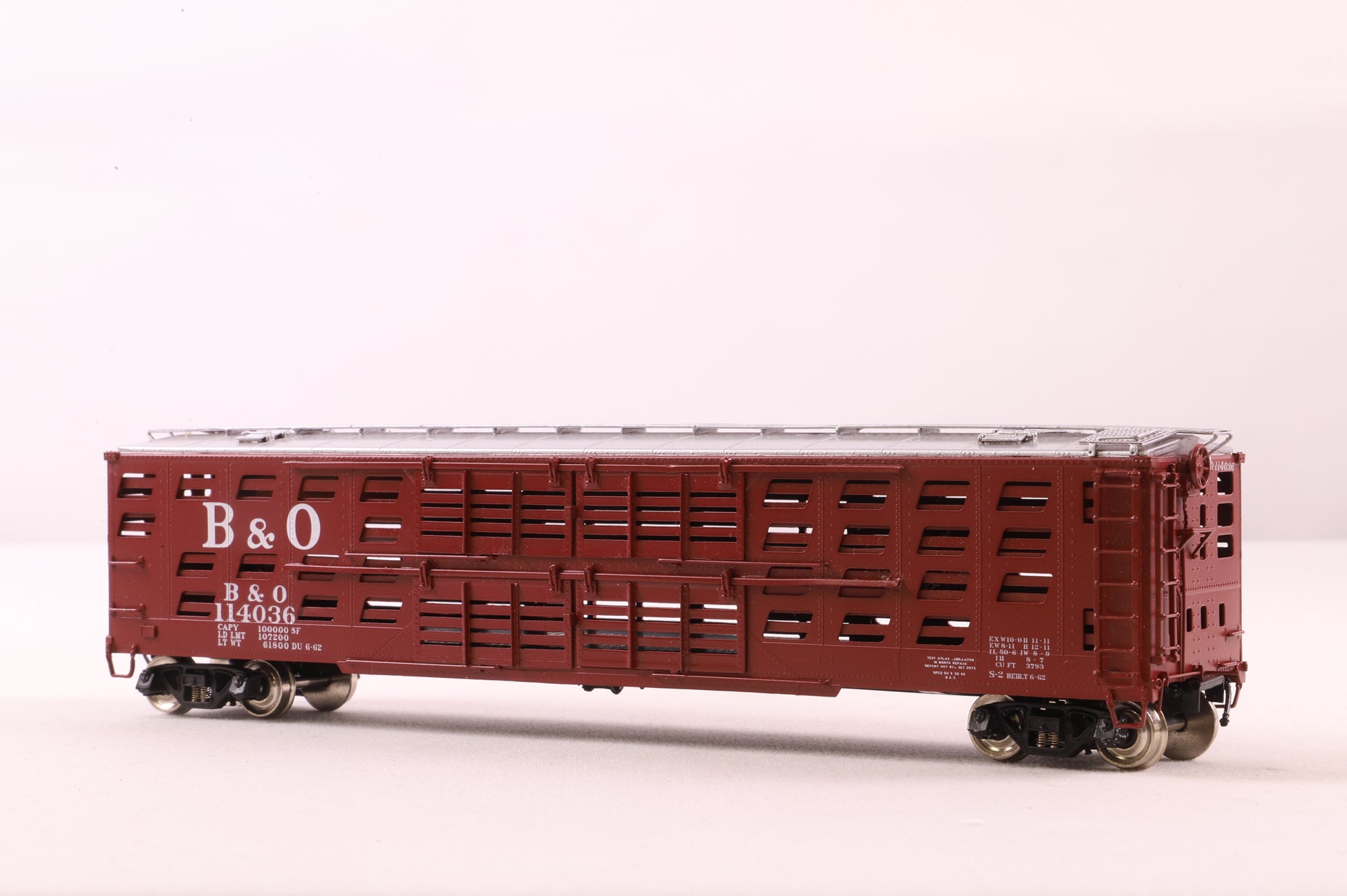 Key Imports HO Brass 725553 S-2 Stock Car Baltimore & Ohio No.114036