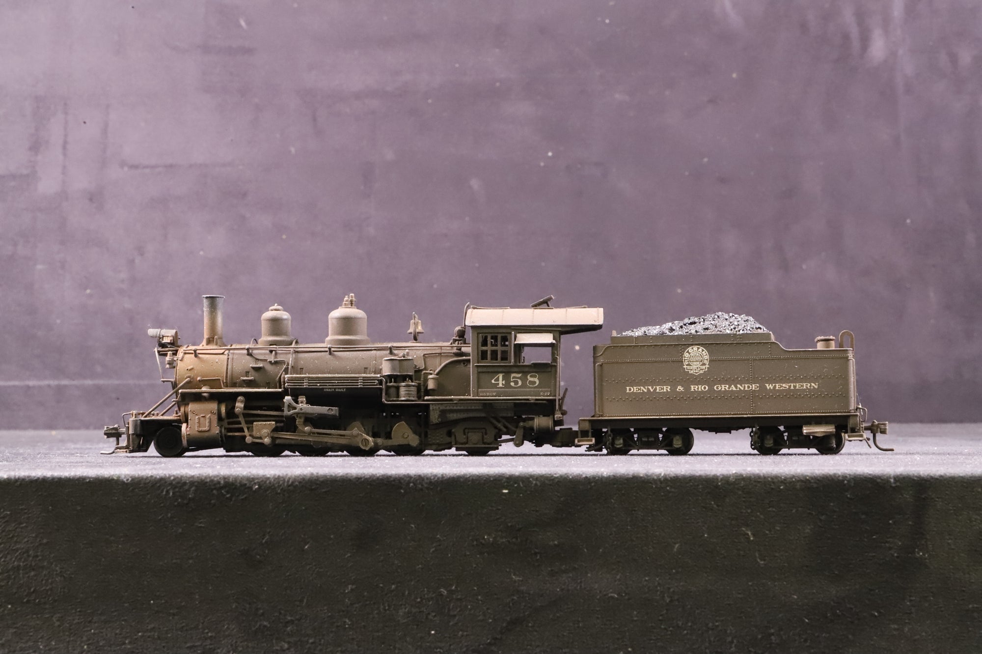 Blackstone Models HOn3 K-27 Class 2-8-2 Denver & Rio Grande Western '458' Weathered DCC Sound