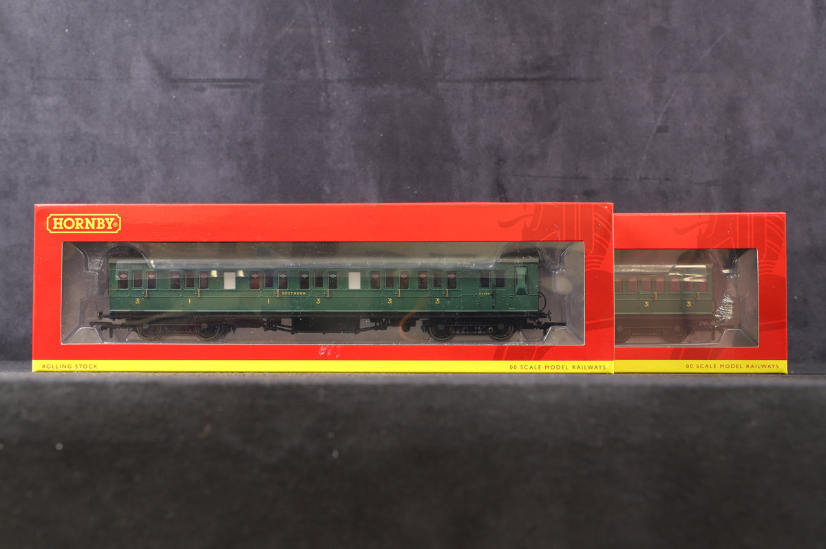 Hornby OO R4794 &amp; R4794 Rake Of 2 SR Ex-LSWR Non Corridor Green Coaches