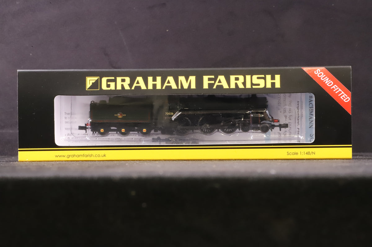 Graham Farish N 372-728BSF BR Standard Class 5MT &#39;73026&#39; BR Lined Green L/C DCC Sound