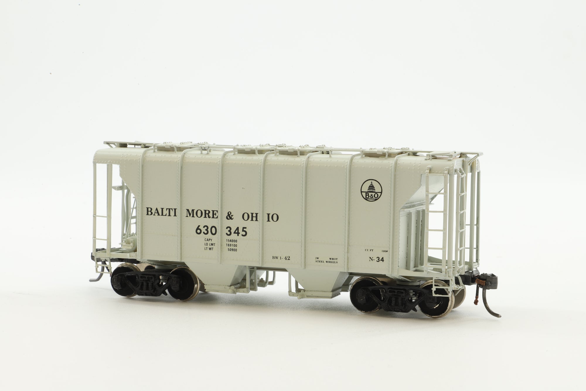 Overland Models HO Brass OMI-1390 Hopper Covered B&O Class N34 Gray '630345'