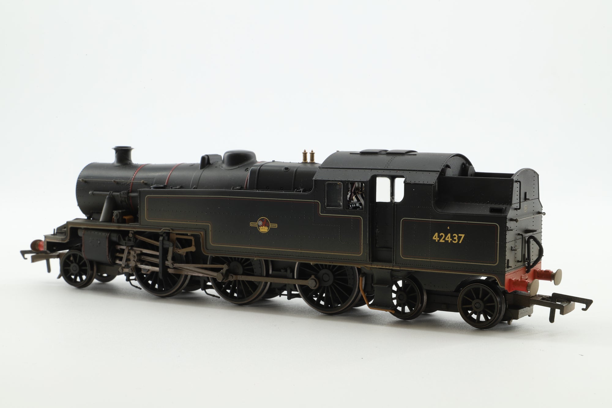 Hornby OO R2637X Class 4P 42437 in Lined BR Black w/ Late Crests - Weathered