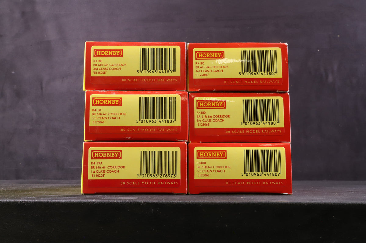 Hornby OO Rake Of 6 Gresley BR Crimson &amp; Cream Coaches Inc. R4179A &amp; R4180x5