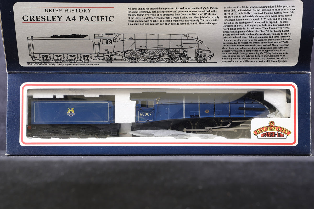 Bachmann OO 31-954 Class A4 &#39;60007&#39; &#39;Sir Nigel Gresley&#39; BR Lined Blue E/C