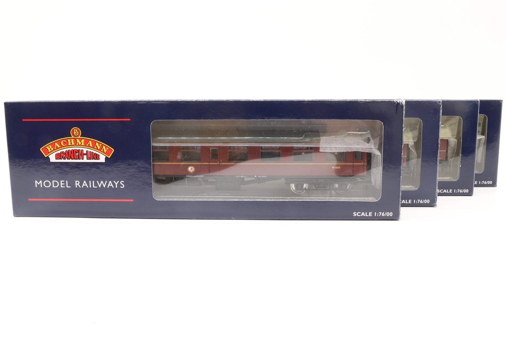 Bachmann 39-000R (A,B,C &D) 4 Coach Set BR Mk1 Lined Maroon