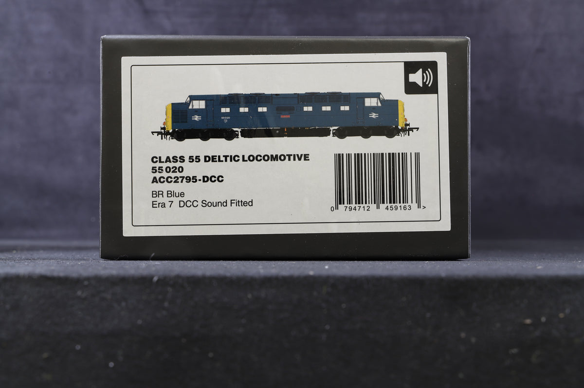 Accurascale OO ACC2795DCC Class 55 Deltic &#39;55020&#39; BR Blue, DCC Sound