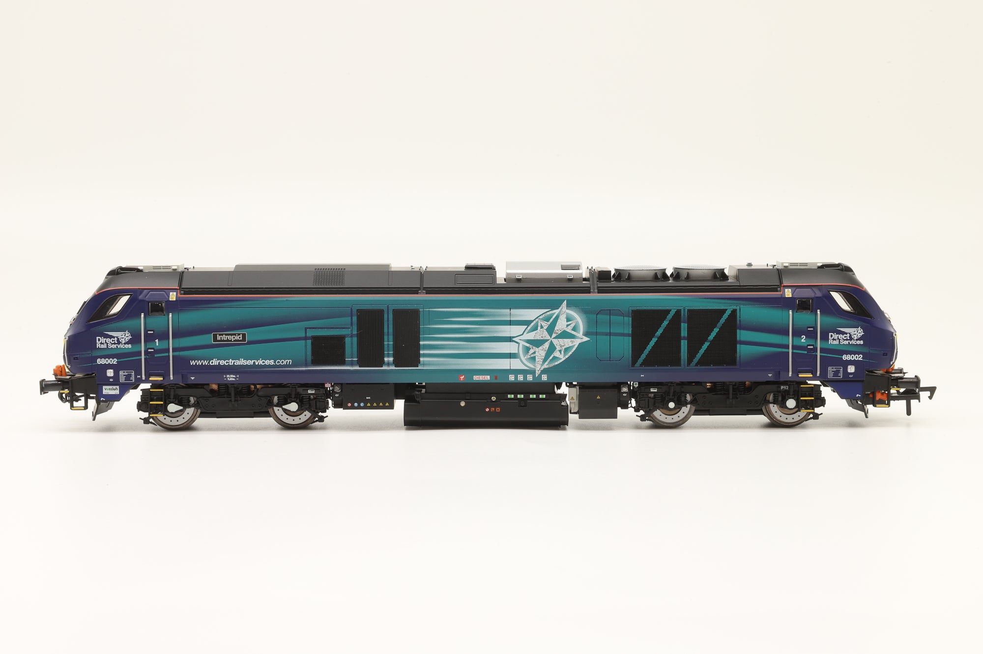Dapol OO Class 68 DRS 'Intrepid' '68002', DCC Fitted (with '68019' 'Brutus' TPE Bodyshell)