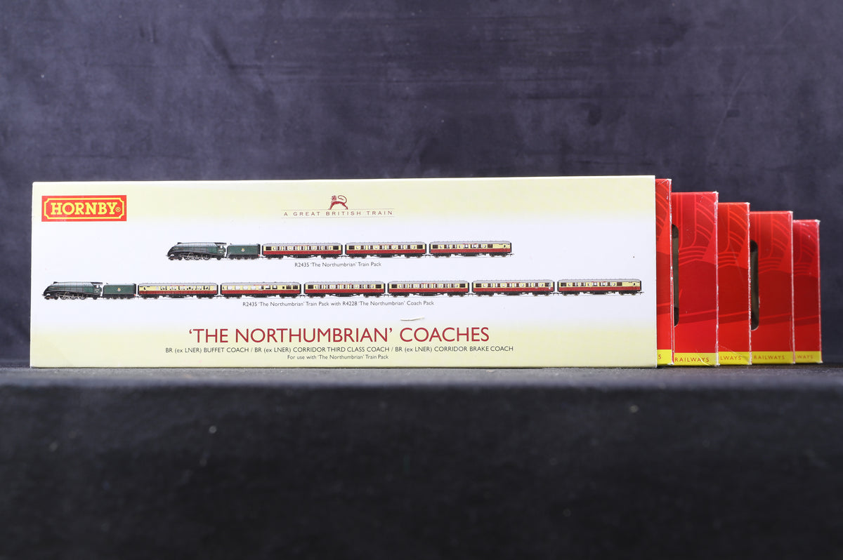 Hornby OO R4228 &#39;The Northumbrian&#39; Coach Pack w/R4179A &amp; R4182A