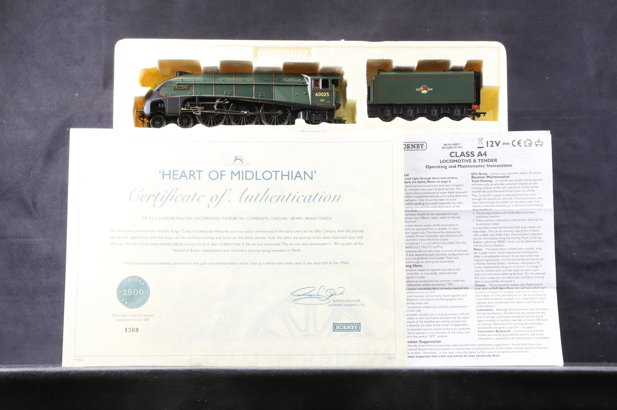 Hornby OO R2794M Heart Of Midlothian Train Pack Ltd Ed 1369/ 1500