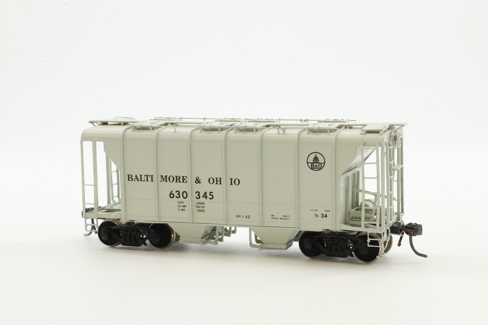 Overland Models HO Brass OMI-1390 Hopper Covered B&O Class N34 Gray '630345'