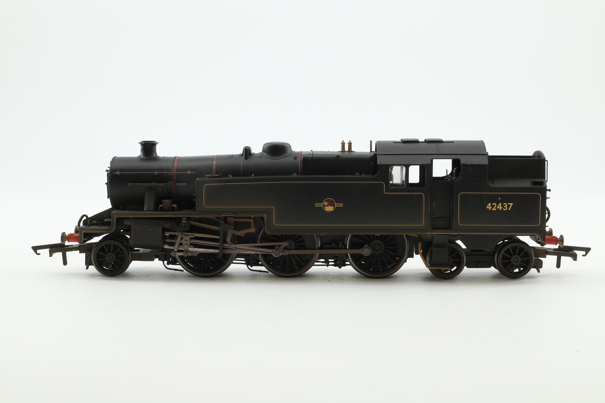 Hornby OO R2637X Class 4P 42437 in Lined BR Black w/ Late Crests - Weathered