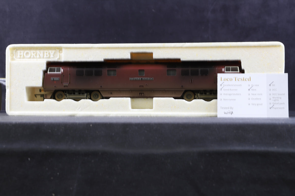 Hornby OO R2475 BR Class 52  Co-Co Diesel Electric &#39;D1009 Western Invader&#39; Weathered Edition