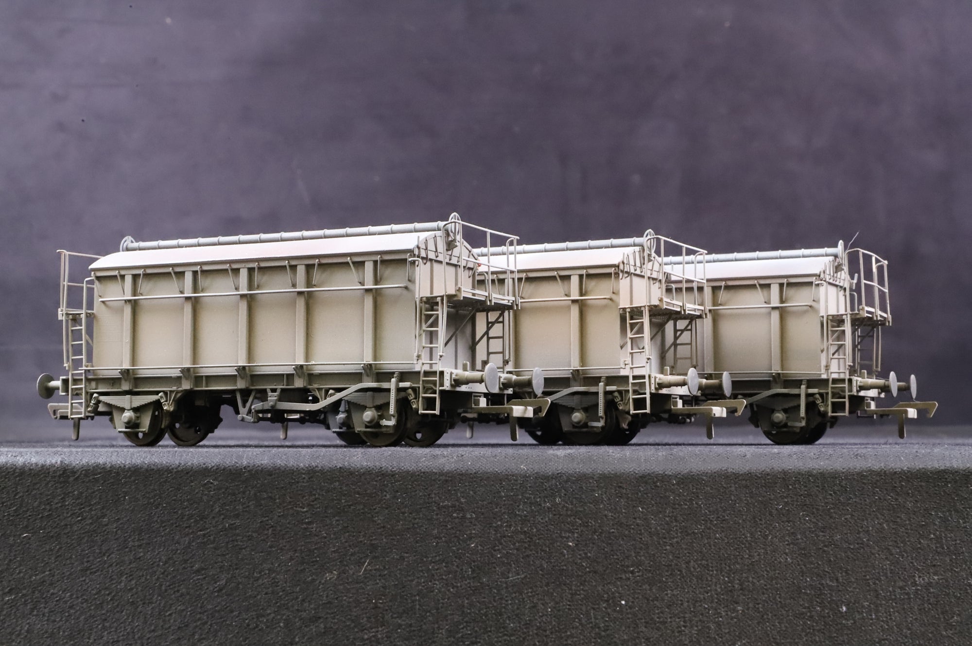 KMRC OO Rake of 3 PRA China Clay Wagons - Late, Inc. SB007A, B & D, Weathered