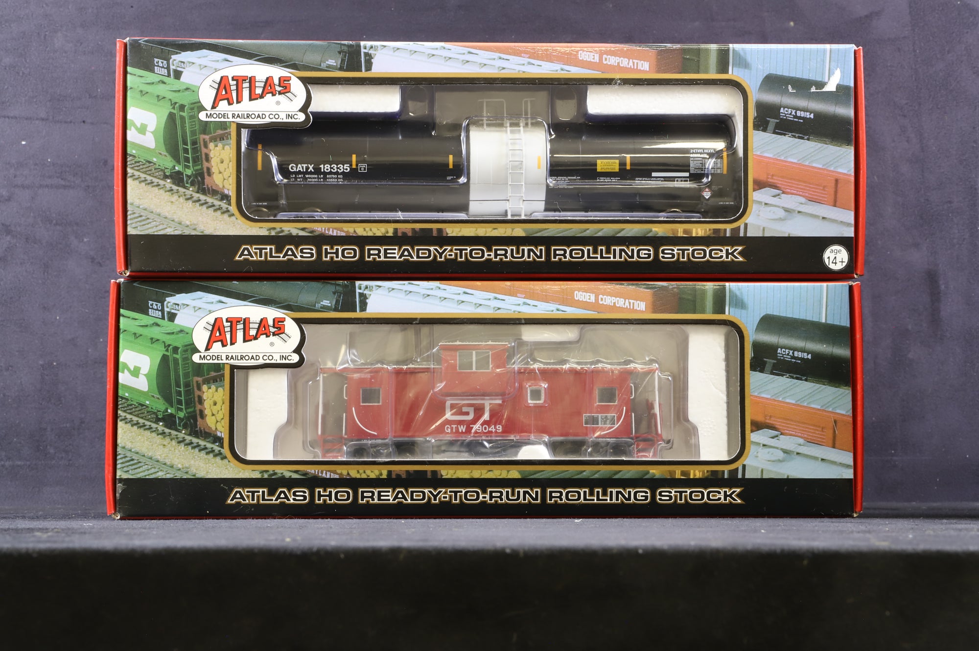 Atlas HO Rake Of 5 Mixed Freight Wagons Inc. 20 00 430, 1915-2, 20 00 338, 1503-1 & 20 000 006