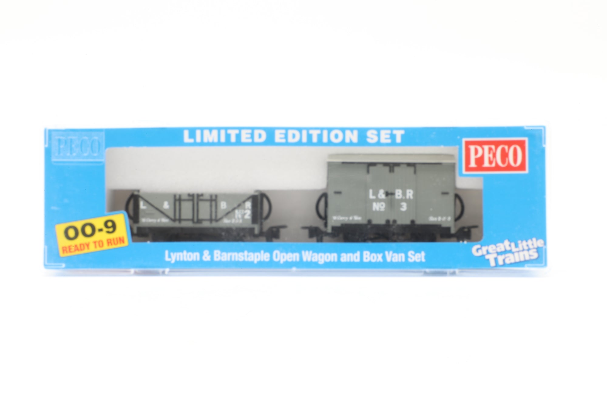 PECO OO-9 GR-290 L&BR Grey Box Van & Open Wagon Set