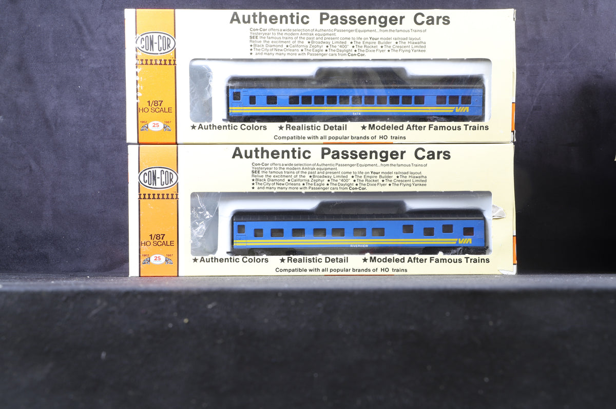 Con-Cor HO Rake of 8 72Ft VIA Rail Canada Coaches, Inc. #0001-000932, 52, 72, 92, 1012, 1032 &amp; 2 x 0912
